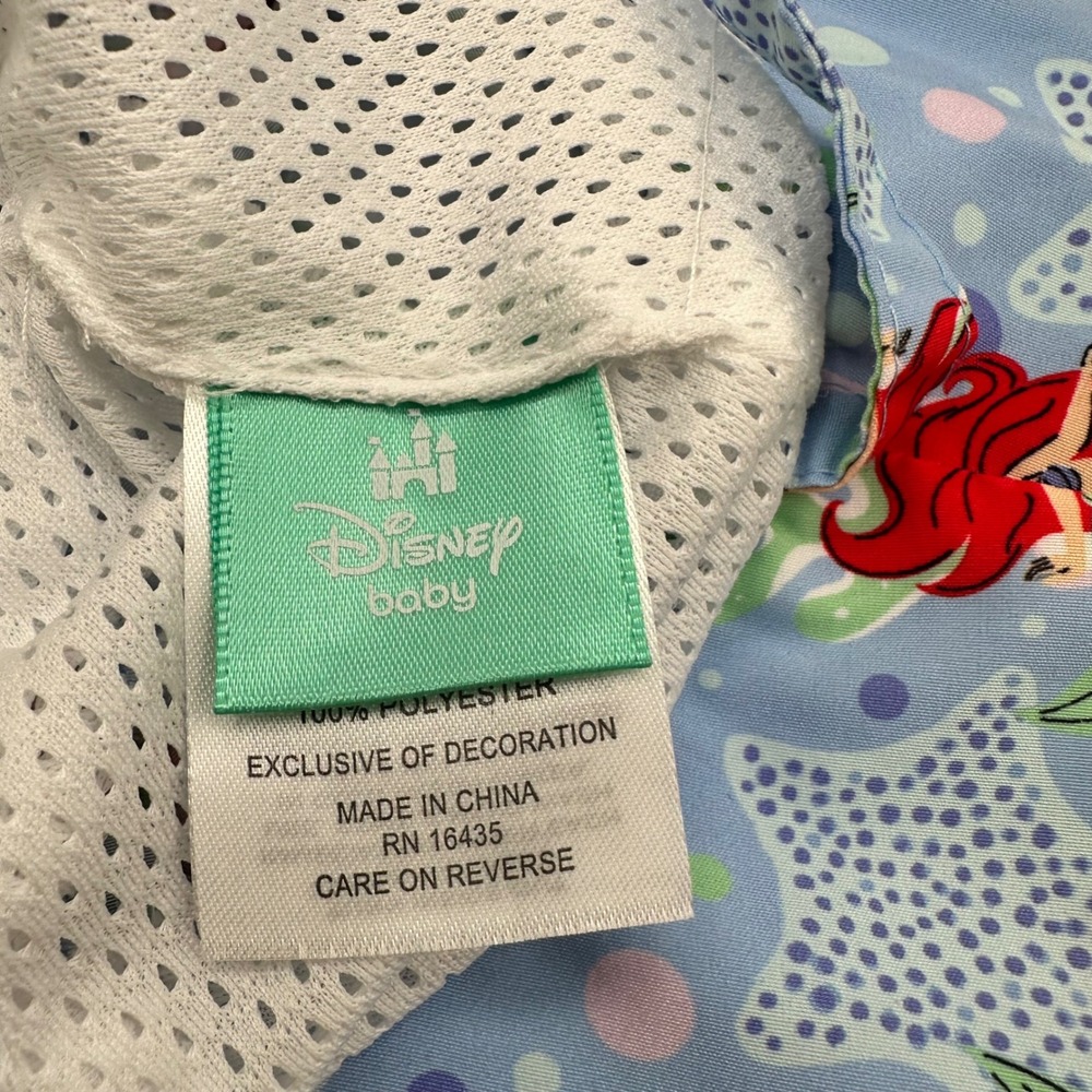 Disney Baby Little Mermaid Ariel Bucket‎ Hat Baby 6-9M Blue Polyester - Picture 4 of 7